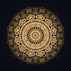 Luxury ornamental mandala background design with golden arabesque and floral corner frame Arabic islamic east style