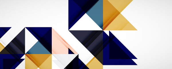 Geometric abstract background. Techno color triangle shapes. Vector illustration for covers, banners, flyers and posters and other designs