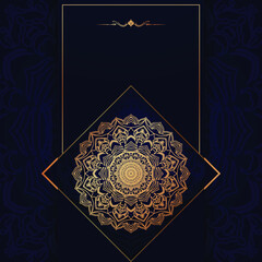Luxury ornamental mandala background design with golden arabesque and floral corner frame Arabic islamic east style