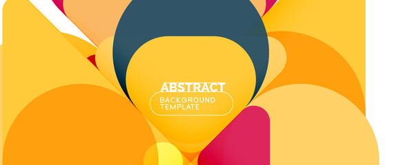 Modern geometric round shapes and dynamic lines, abstract background. Vector illustration for placards, brochures, posters and banners