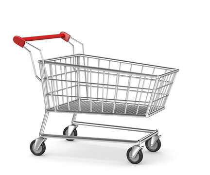 3d illustration supermarket shopping cart