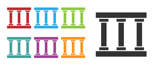 Black Prison window icon isolated on white background. Set icons colorful. Vector.