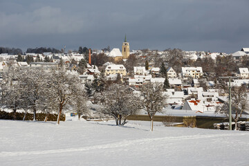 Fototapeta premium Winterlandschaft Gemeinde Bitz im Zollernalbkreis