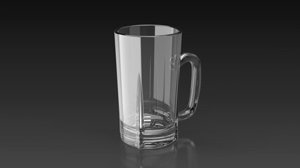 beer mug black background one center angled 3D Render