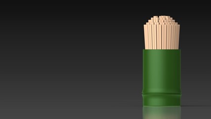 chopsticks stand black background one right front 3D Render