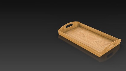 tray black background one right angled 3D Render