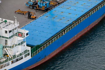 Tanker berthed at the Shibaura wharf in Tokyo