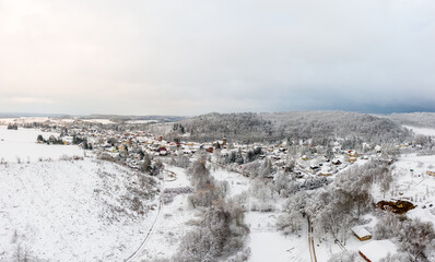 Blick über Güntersberge im Harz Winter