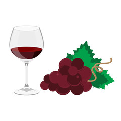 WIne glass and grapes