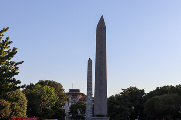 Obraz premium The Obelisk of Theodosius (Turkish: Dikilitaş) is the Ancient Egyptian obelisk of Pharaoh Thutmose III re-erected in the Hippodrome of Constantinople 