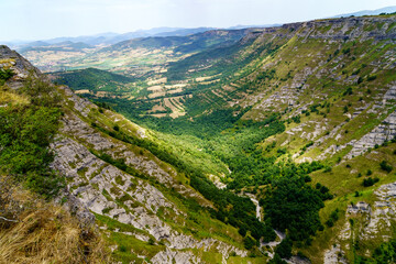 Aerial landscape view in northern Burgos Spain
