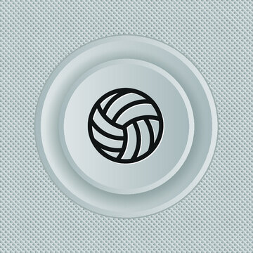 Volleyball sign. Single line icon on white background. Vector illustration