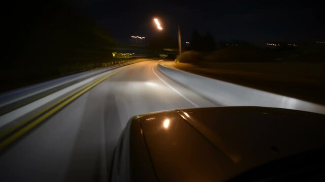 Driving POV Time Lapse Los Angeles Freeway 405 to 10 Night