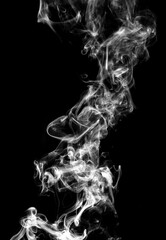 Smoke isolated on black background.