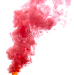Red smoke isolated on a white