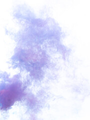 Blue and pink smoke isolated on a white