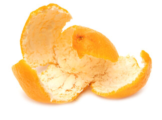 Tangerine peel isolated on a white background.