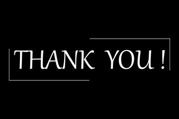 Thank you, lettering on a black background. Calligraphy modern vector illustration on white background