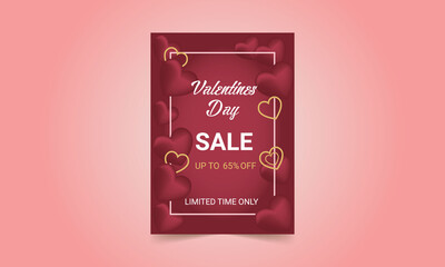 Valentine's Day Sale Flyer Template Design. Valentine'S Day Sale Flyer in a4 size.