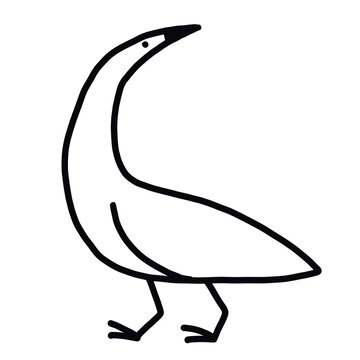 recommend clip art: Funny minimalistic bird line art