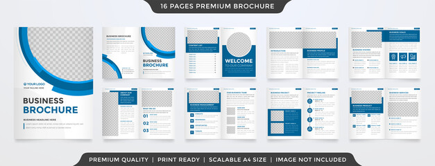 minimalist bifold brochure template with modern layout and clean style use for business proposal and annual report 