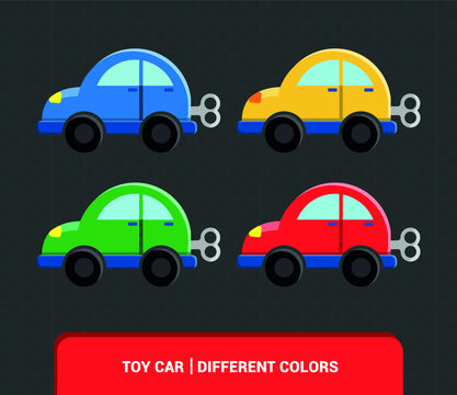 Vector image. Drawing of a toy car. Funny image for children.