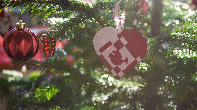 typical danish christmas decoration made of paper, shallow depth of field