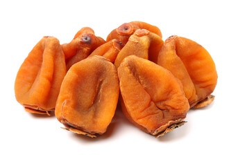 dried persimmon on white background 