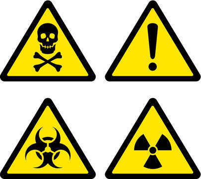 Vector illustration of the danger signs