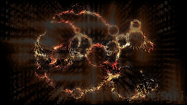 Quantum computer futuristic abstract relation power block chain and matrix alphabet dimension vertical