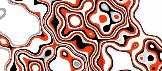 Orange fluid black and white seamless pattern, wallpaper