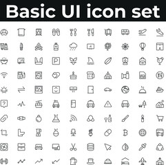 Obraz na płótnie Canvas Basic app and web ui icons