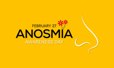 Vector illustration on the theme of Anosmia Awareness Day, is a day to spread awareness about Anosmia, the loss of the sense of smell, and it takes place each year on February 27.