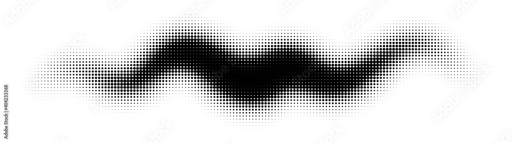 Aufkleber halftone wave. seamless pattern. abstract dotted background. texture of black dots. monochrome gradi