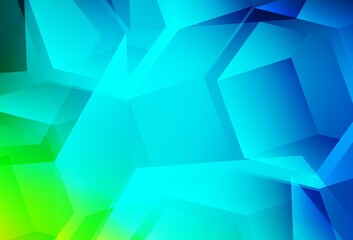 Light Blue, Green vector template with crystals, squares.