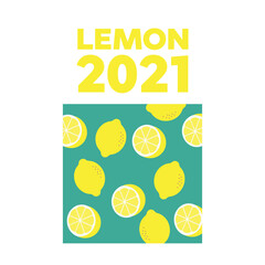 Vector pattern with lemons. lemon background texture