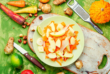 Vitamin salad with vegetables and fruits