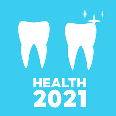 Healthy teeth and dental implant. Dental health care and oral hygiene vector