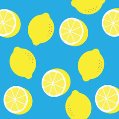 Lemon vector pattern. Abstract pattern with cartoon lemons