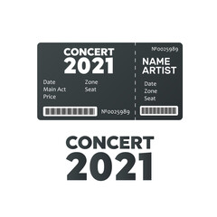 Music, Dance, Live Concert tickets templates. Ticket for event.
