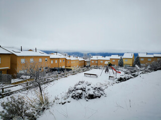 Paisaje de invierno con nieve