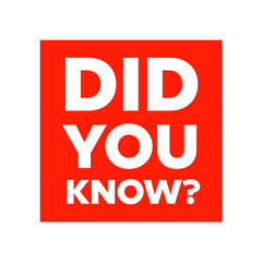 Did You Know badge vector. Did You Know question