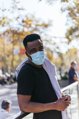 Fototapeta premium African American with a Covid 19 mask