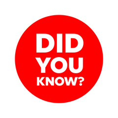 did you know words. Did You Know vector sign