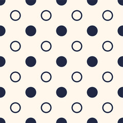 Abstract geometric retro pattern. Seamless polka dot on beige background . Vector pattern