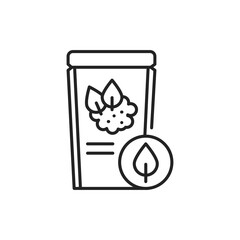 Matcha tea packaging color line icon. Pictogram for web page, mobile app, promo.