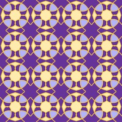 yellow purple magenta violet lavender mandala seamless pattern floral flower creative vintage design background vector illustration