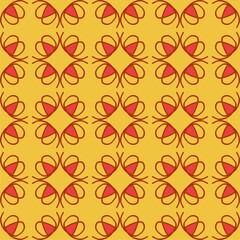 yellow red mandala floral creative seamless design background