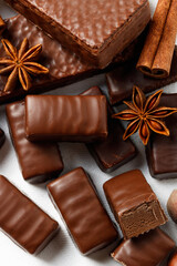 different chocolates on the table