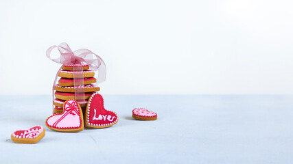 Valentine's day heart shaped cookies.